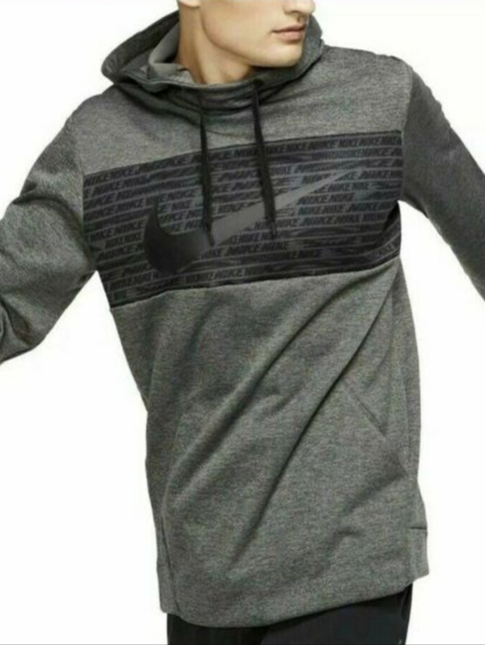 Nike Hoodie Men's Large Center Swoosh Pullover Front Pockets